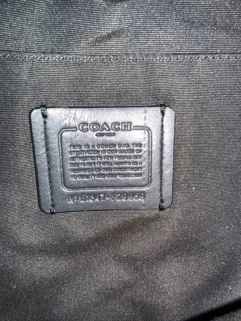 Authentic Coach Signature Canvas Crescent Shoulder Bag in Black - Picture 5 of 12